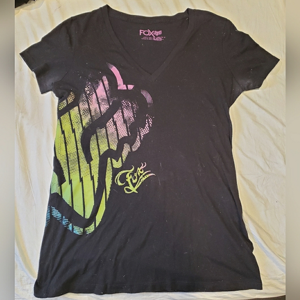 Women's Fox Brand T-Shirt / Top With V-Neck & Long Length